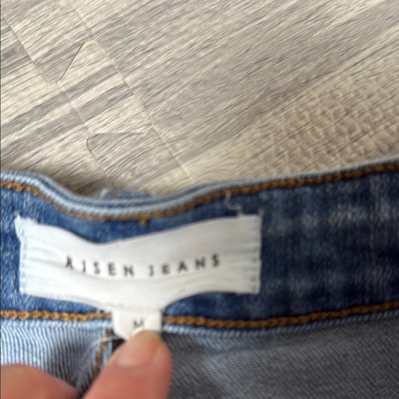 Risen High Waisted Denim Blue Women's Distressed Shorts Size M - Picture 5 of 7